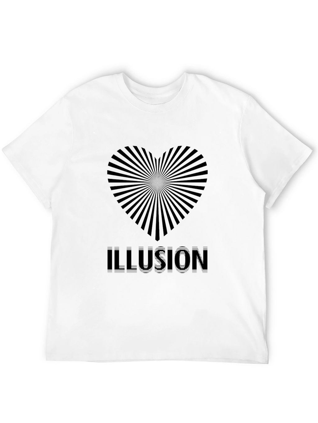 Optical Illusion Heart Black T-Shirt