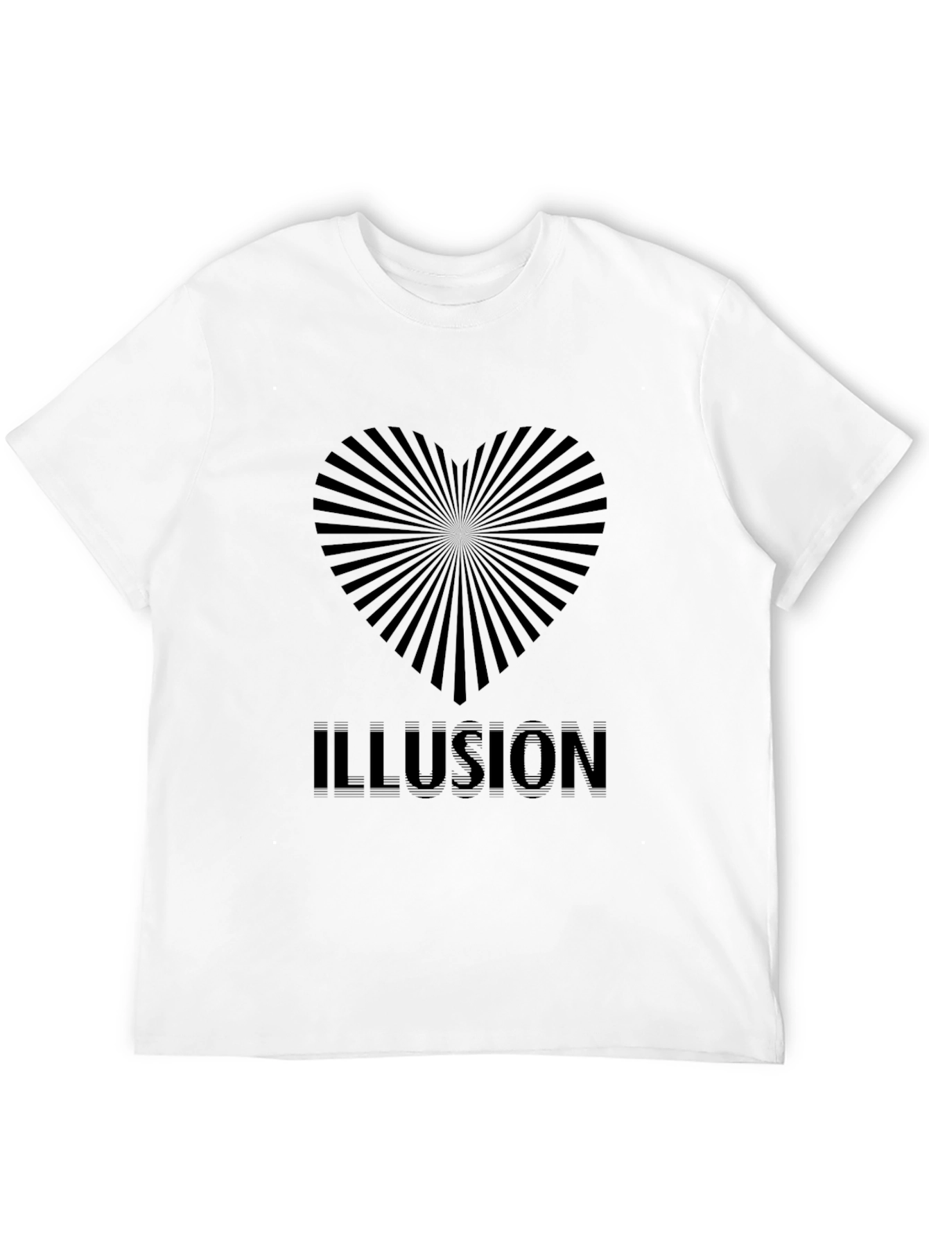Optical Illusion Heart Black T-Shirt