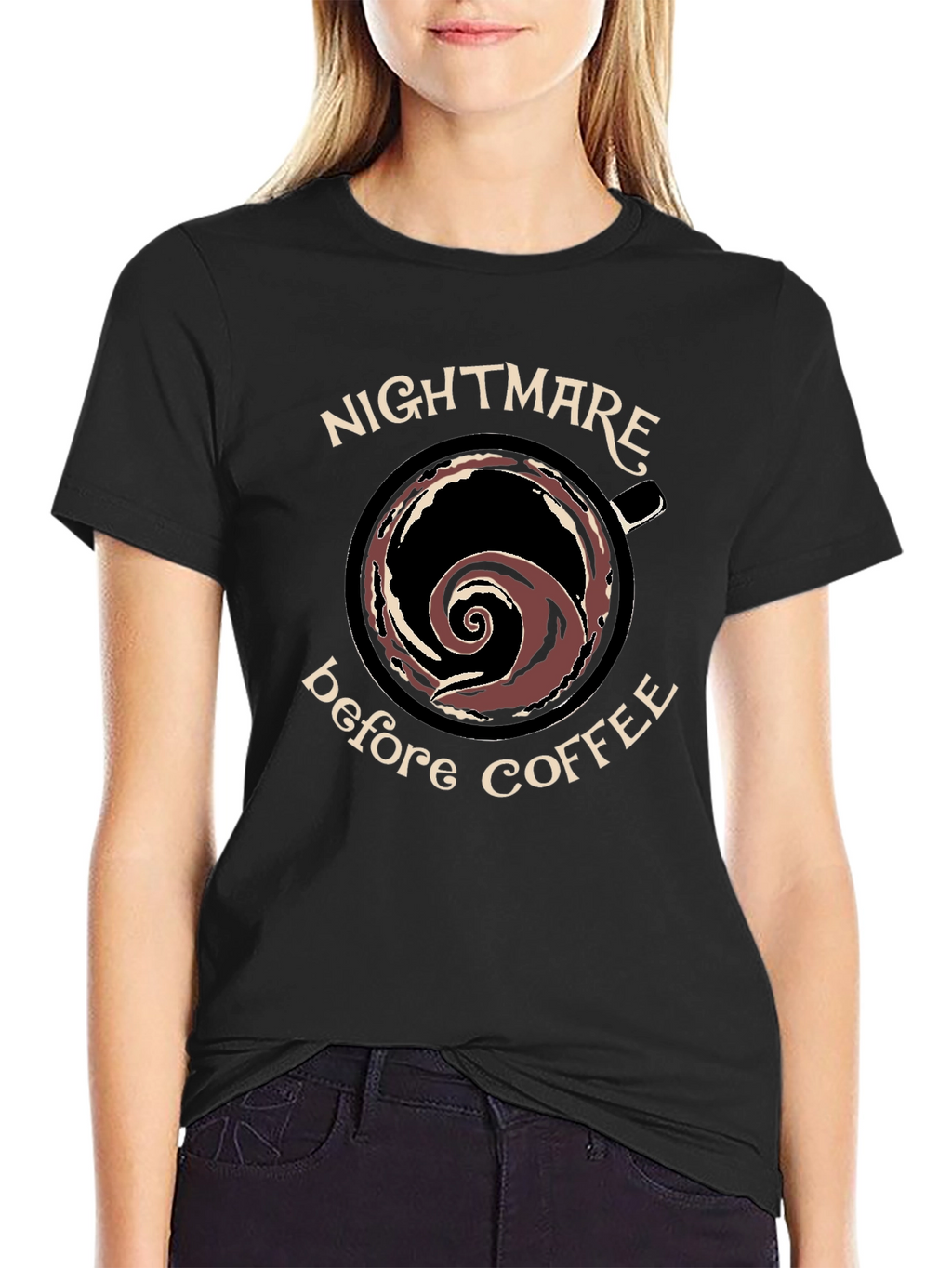 Nightmare Before Coffee Black Graphic T-Shirt