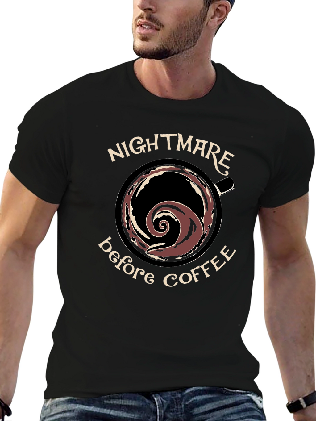 Nightmare Before Coffee Black Graphic T-Shirt
