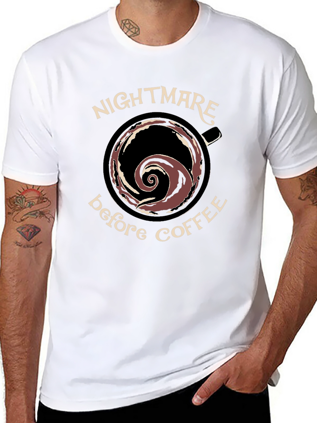 Nightmare Before Coffee Black Graphic T-Shirt