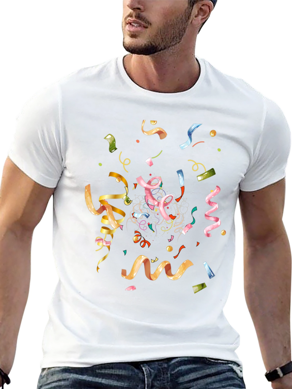 Confetti Celebration Black T-Shirt