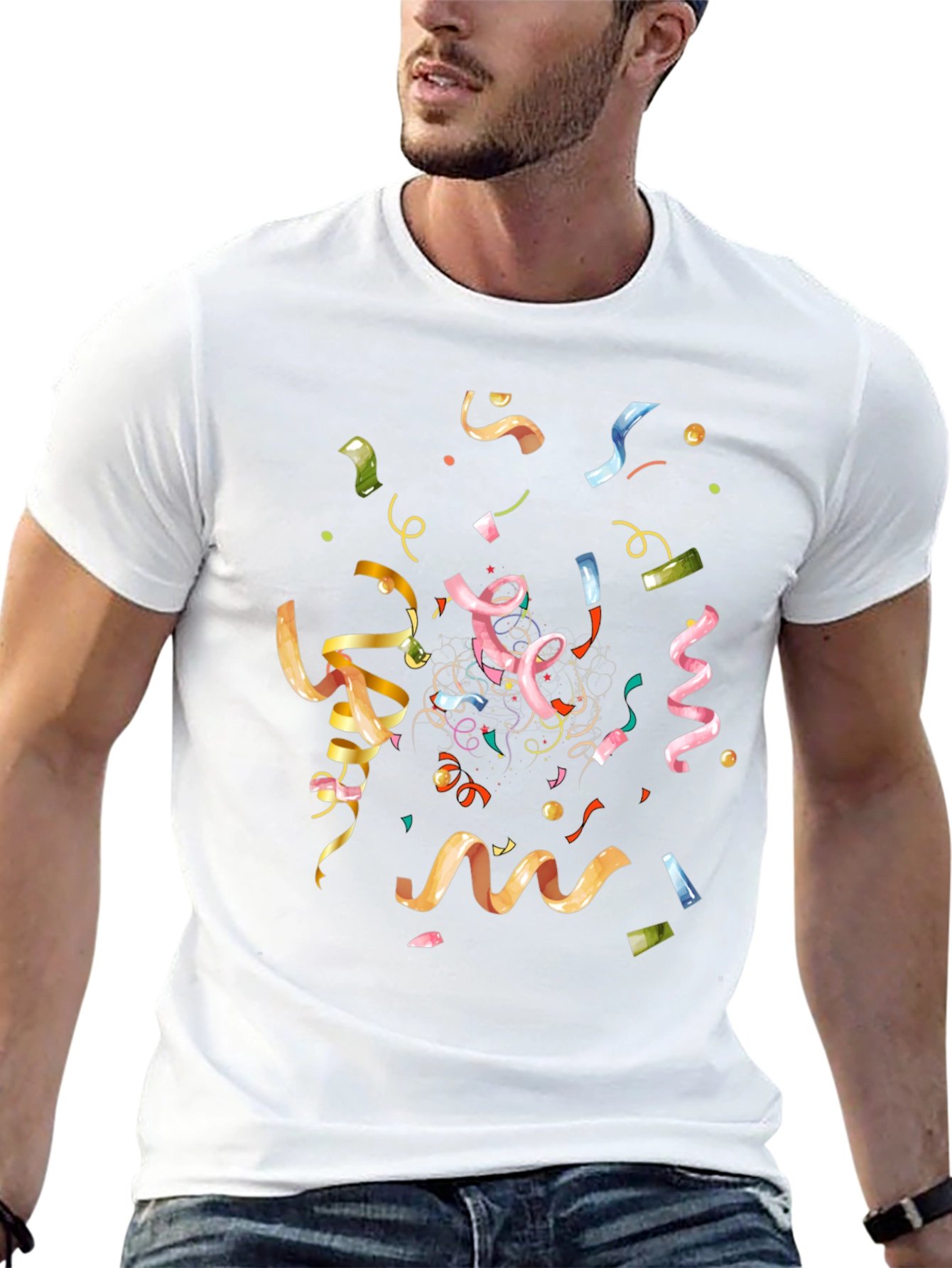 Confetti Celebration Black T-Shirt