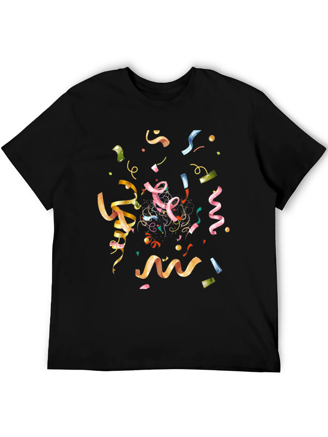 Confetti Celebration Black T-Shirt