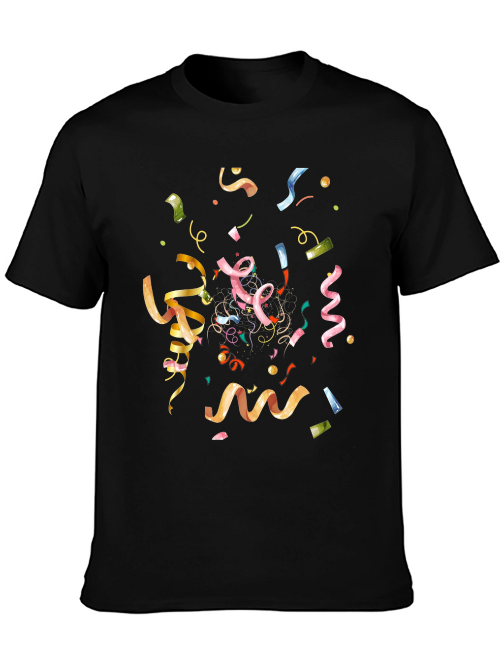 Confetti Celebration Black T-Shirt