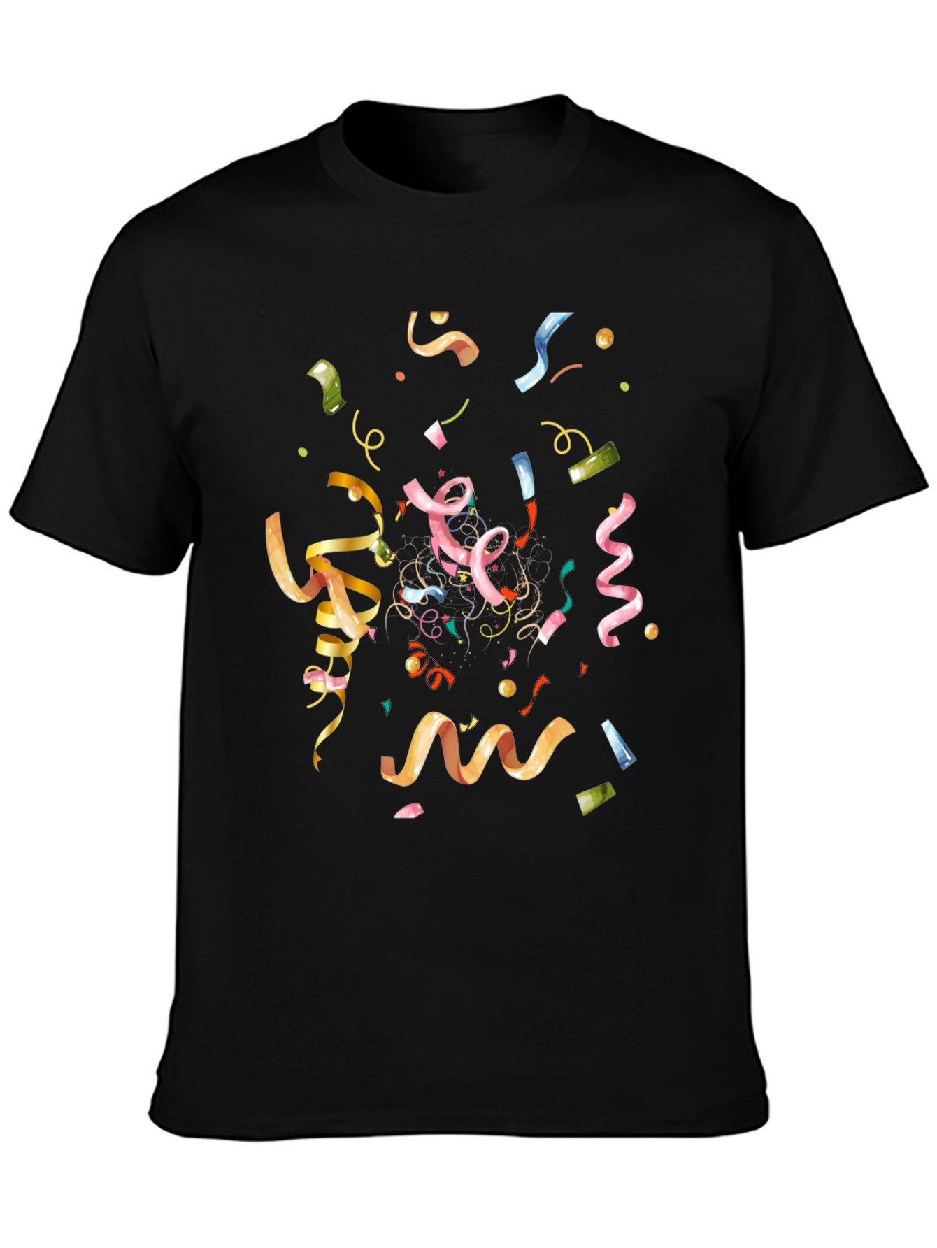 Confetti Celebration Black T-Shirt