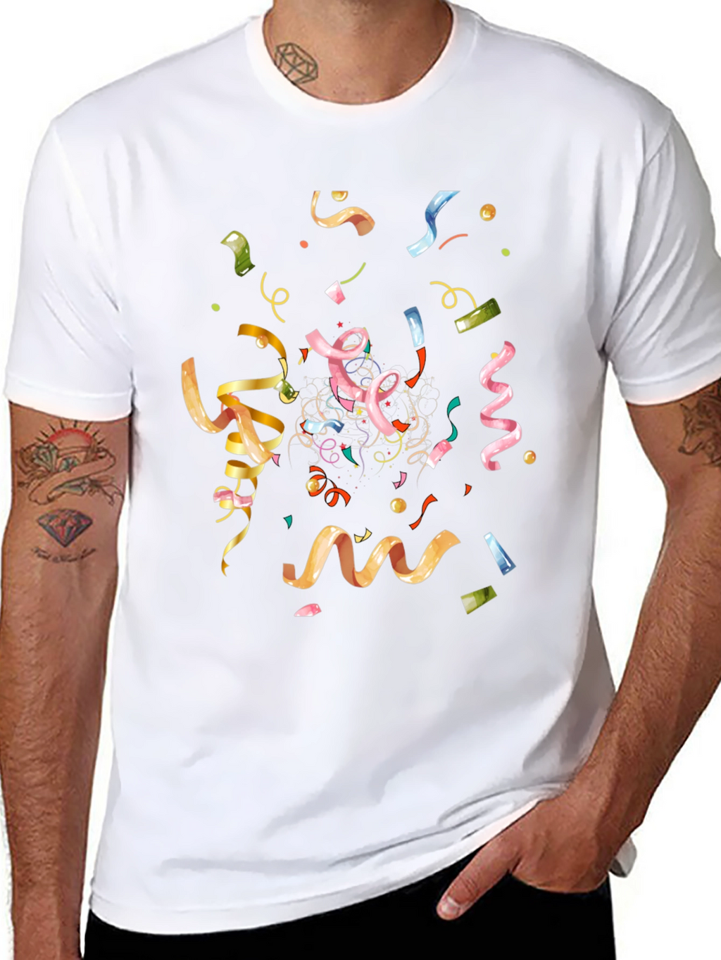Confetti Celebration Black T-Shirt
