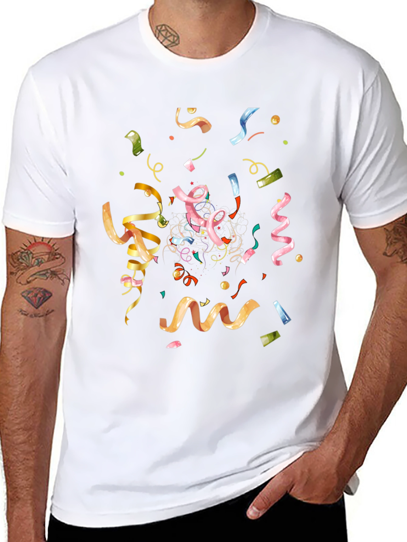 Confetti Celebration Black T-Shirt