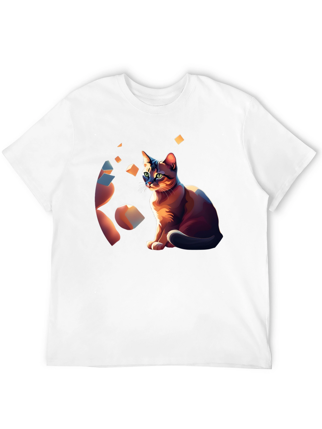 Abstract Cat Art Graphic Tee - Stylish Unisex Shirt
