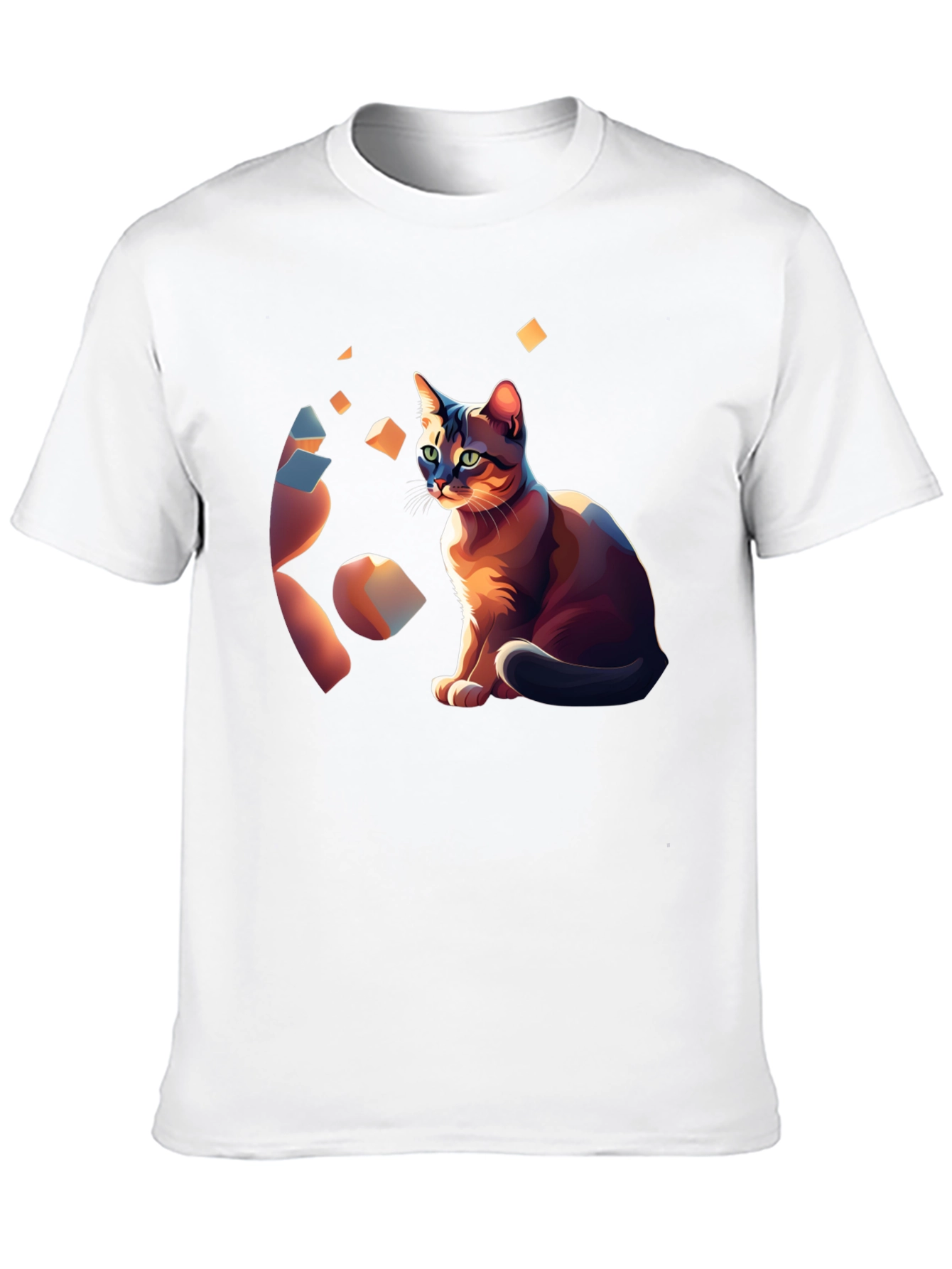 Abstract Cat Art Graphic Tee - Stylish Unisex Shirt