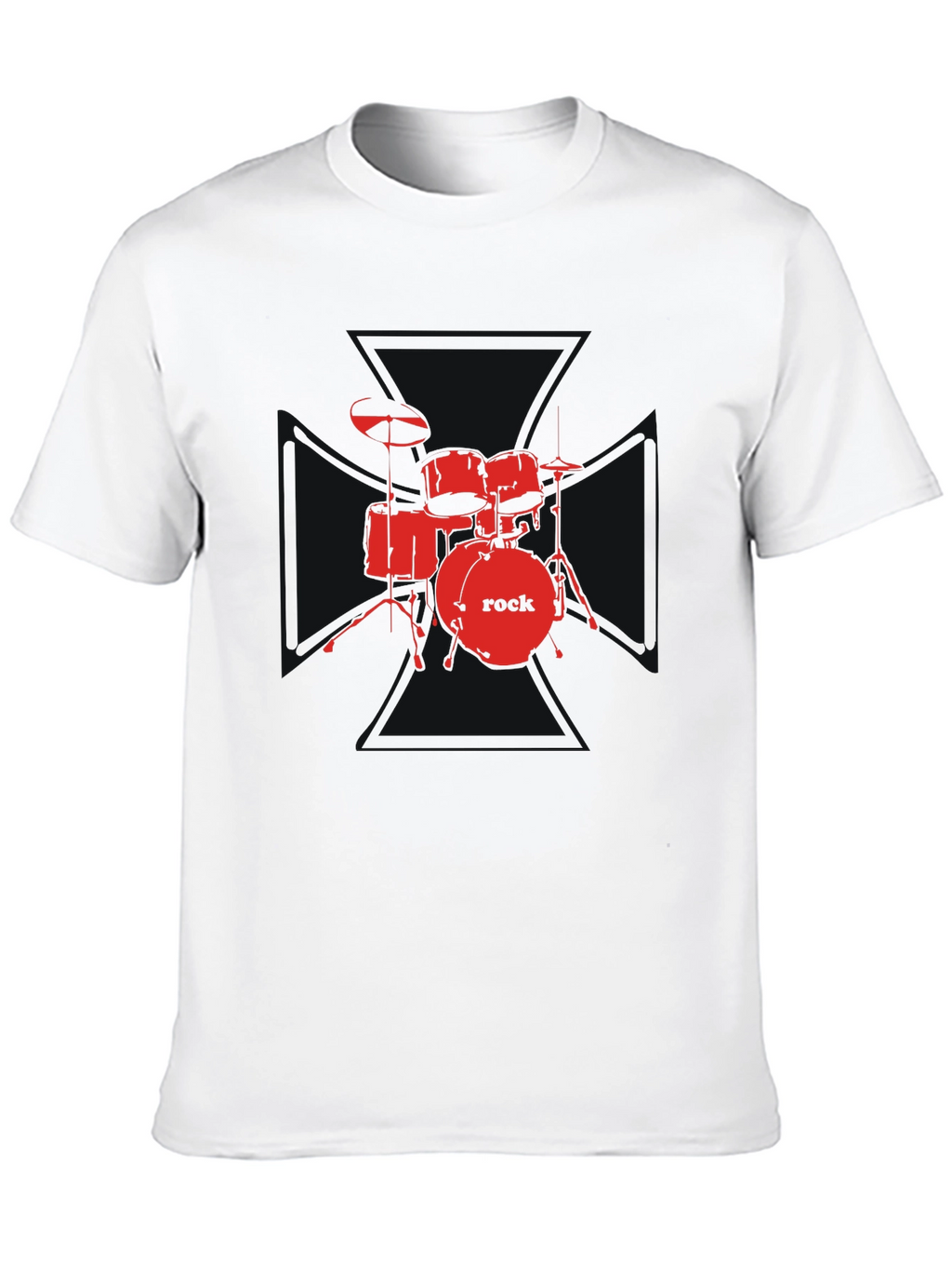 Rock Drum Set Graphic Tee - Black