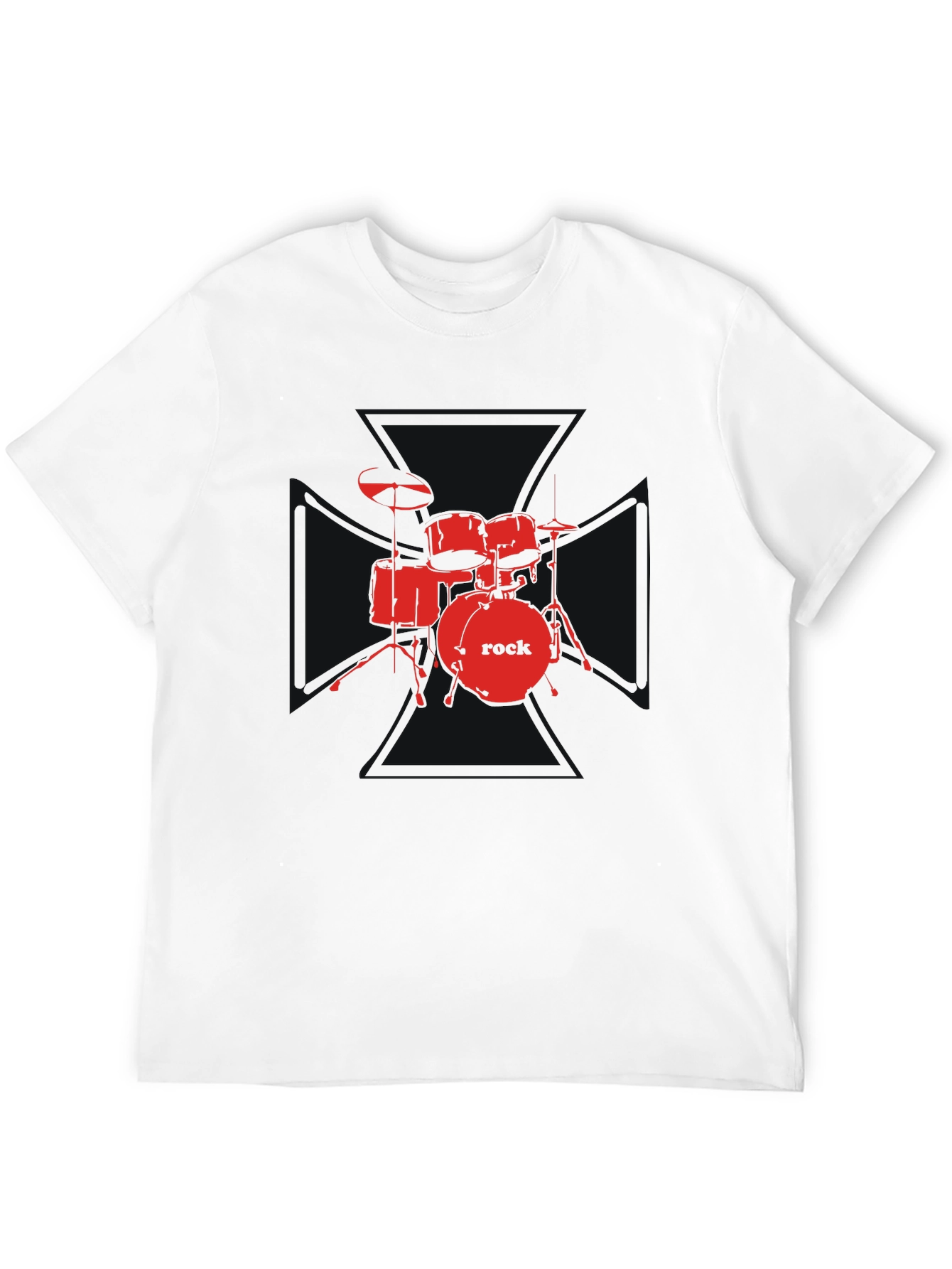 Rock Drum Set Graphic Tee - Black