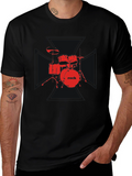 Rock Drum Set Graphic Tee - Black