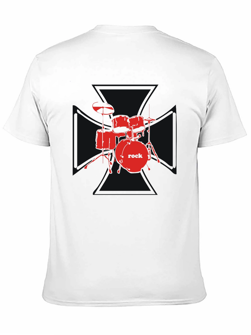 Rock Drum Set Graphic Tee - Black