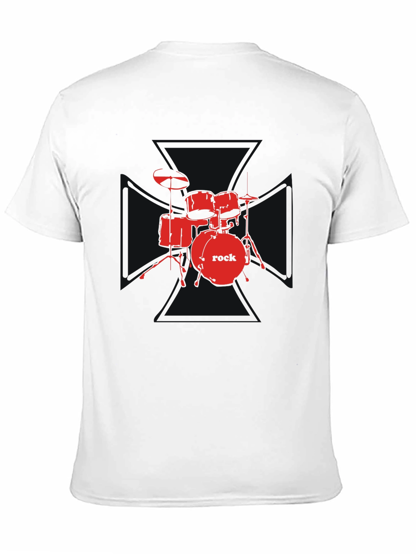 Rock Drum Set Graphic Tee - Black