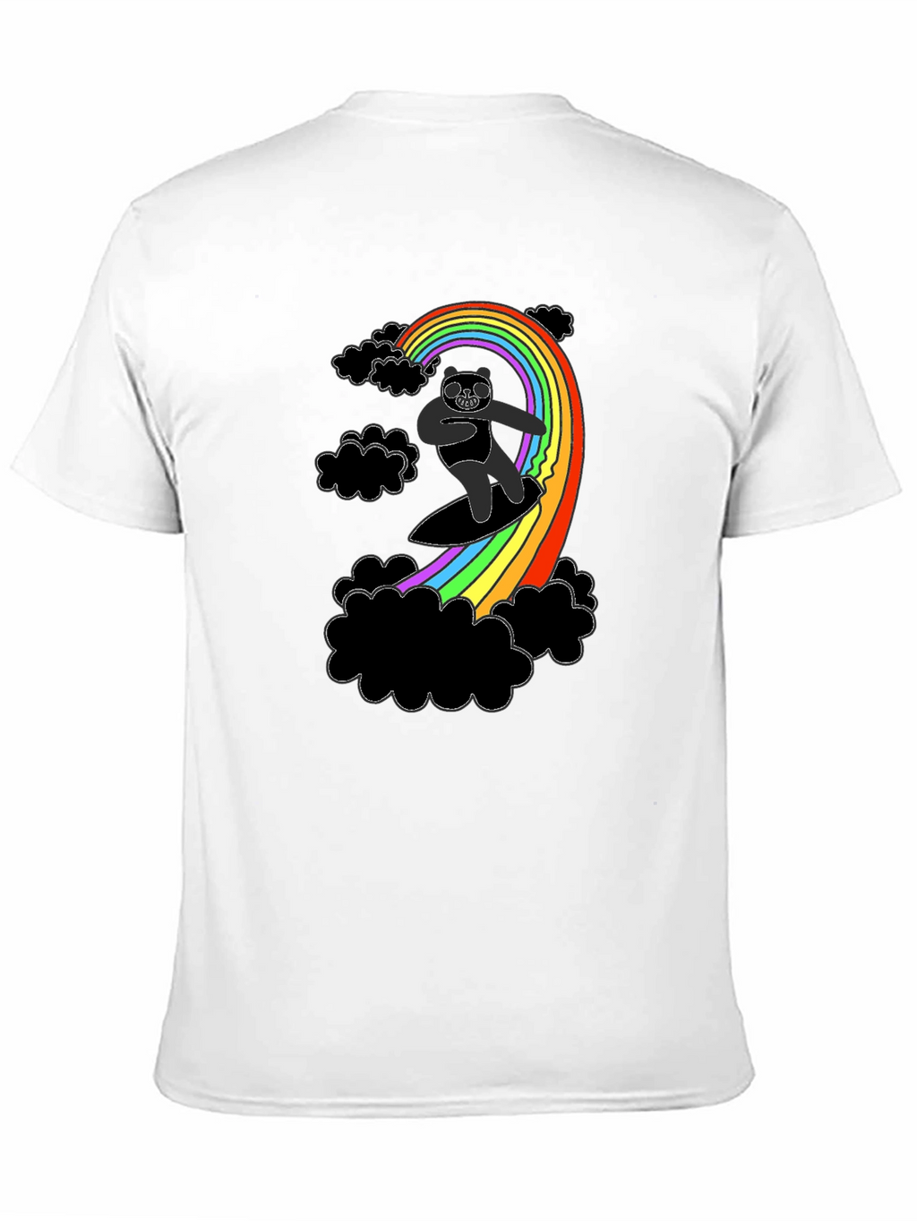 Rainbow Surfing Panda T-Shirt