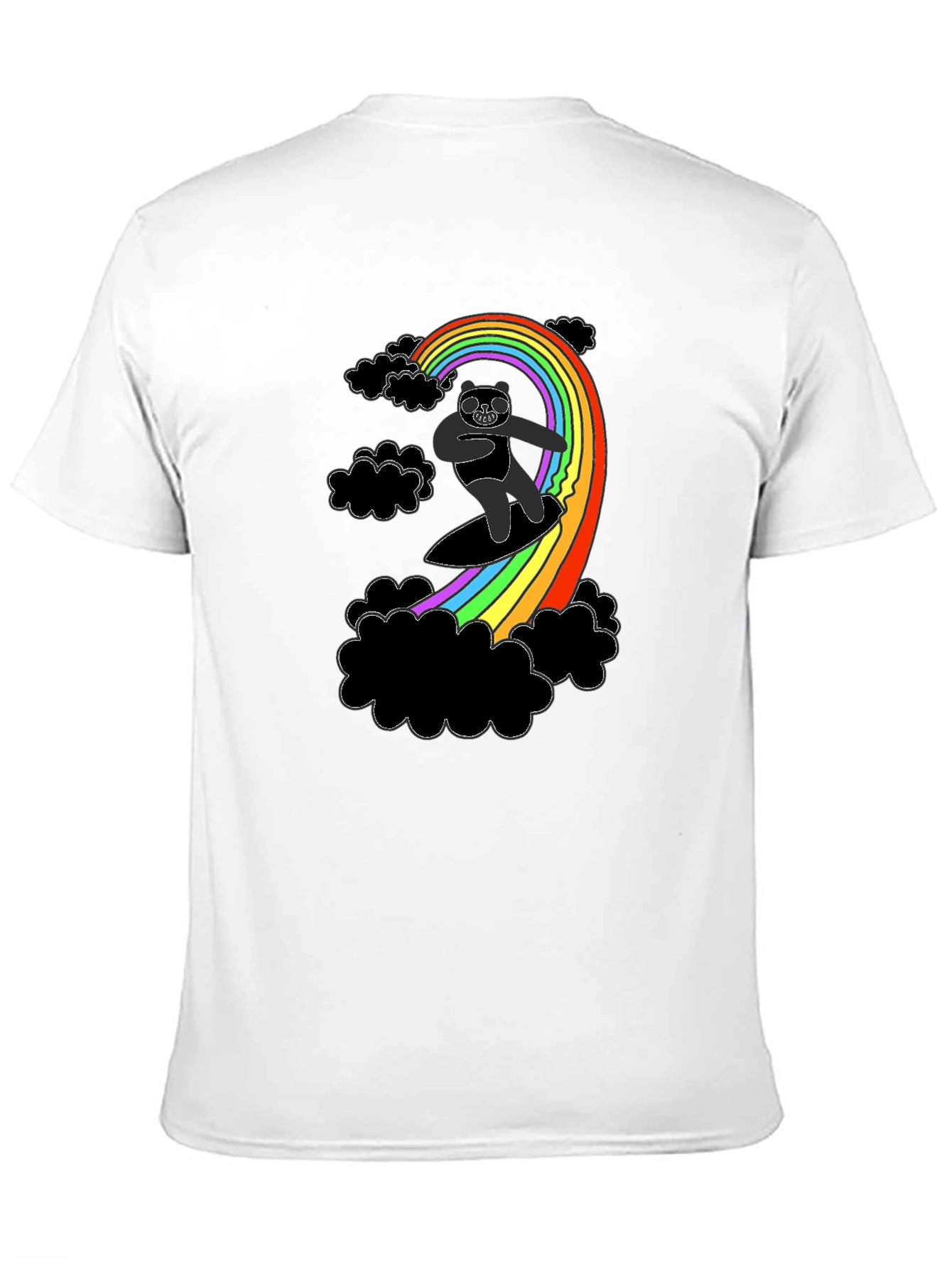 Rainbow Surfing Panda T-Shirt