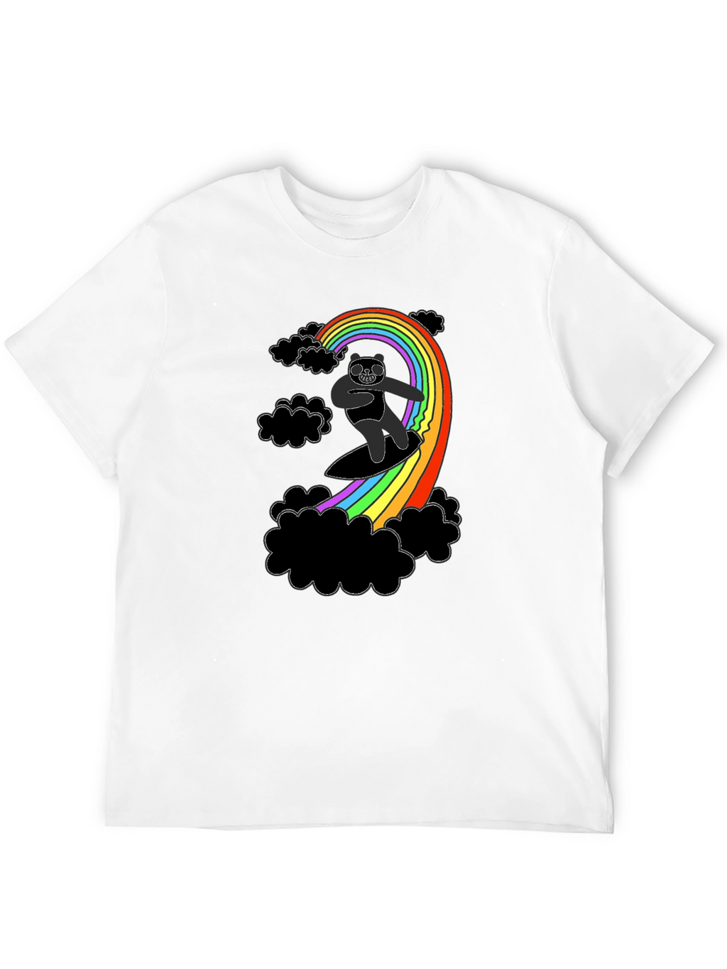 Rainbow Surfing Panda T-Shirt