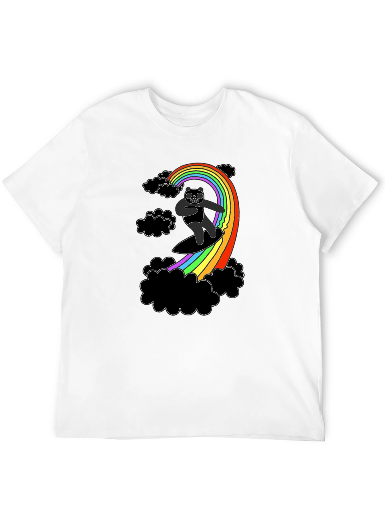 Rainbow Surfing Panda T-Shirt
