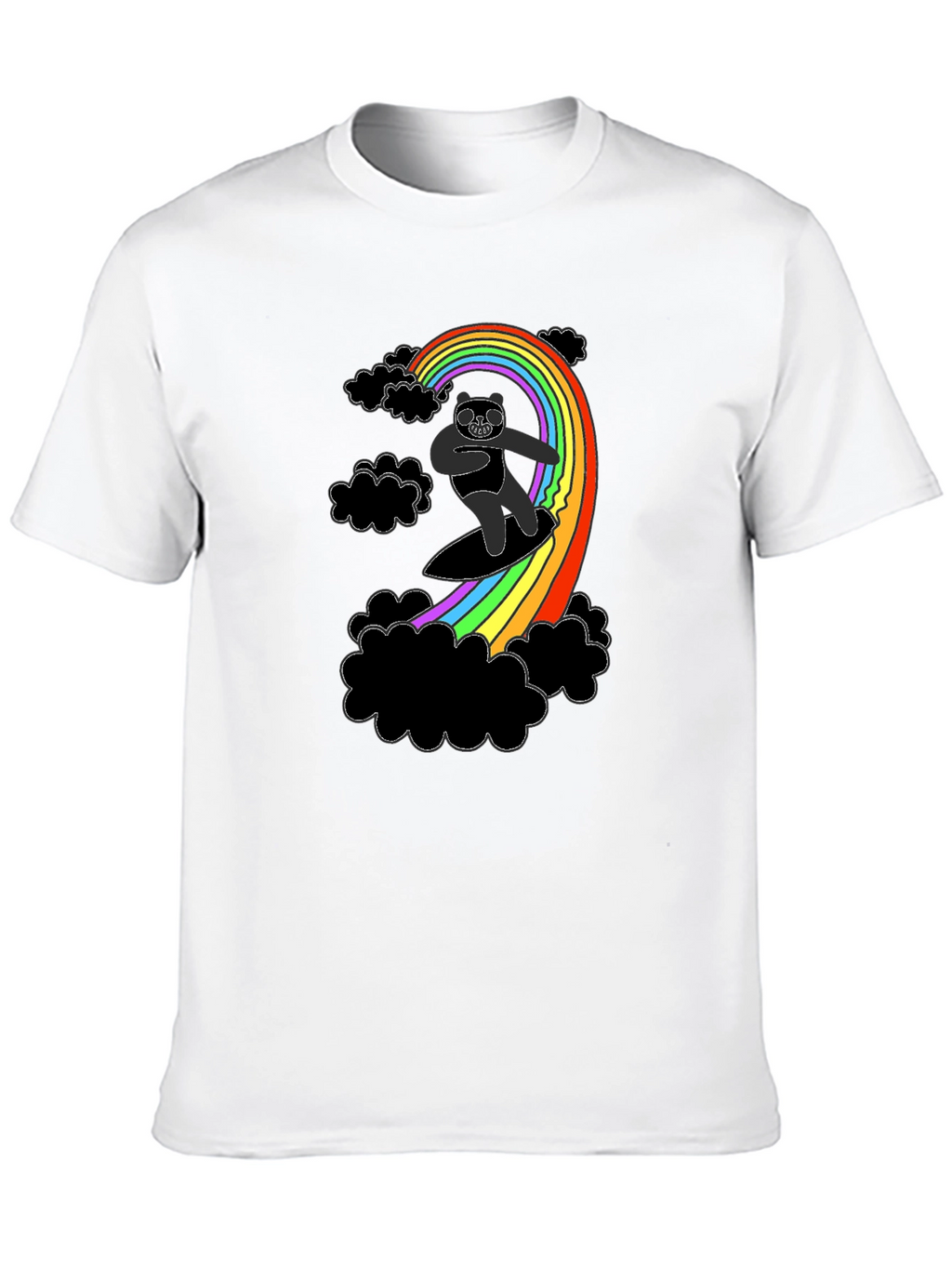 Rainbow Surfing Panda T-Shirt