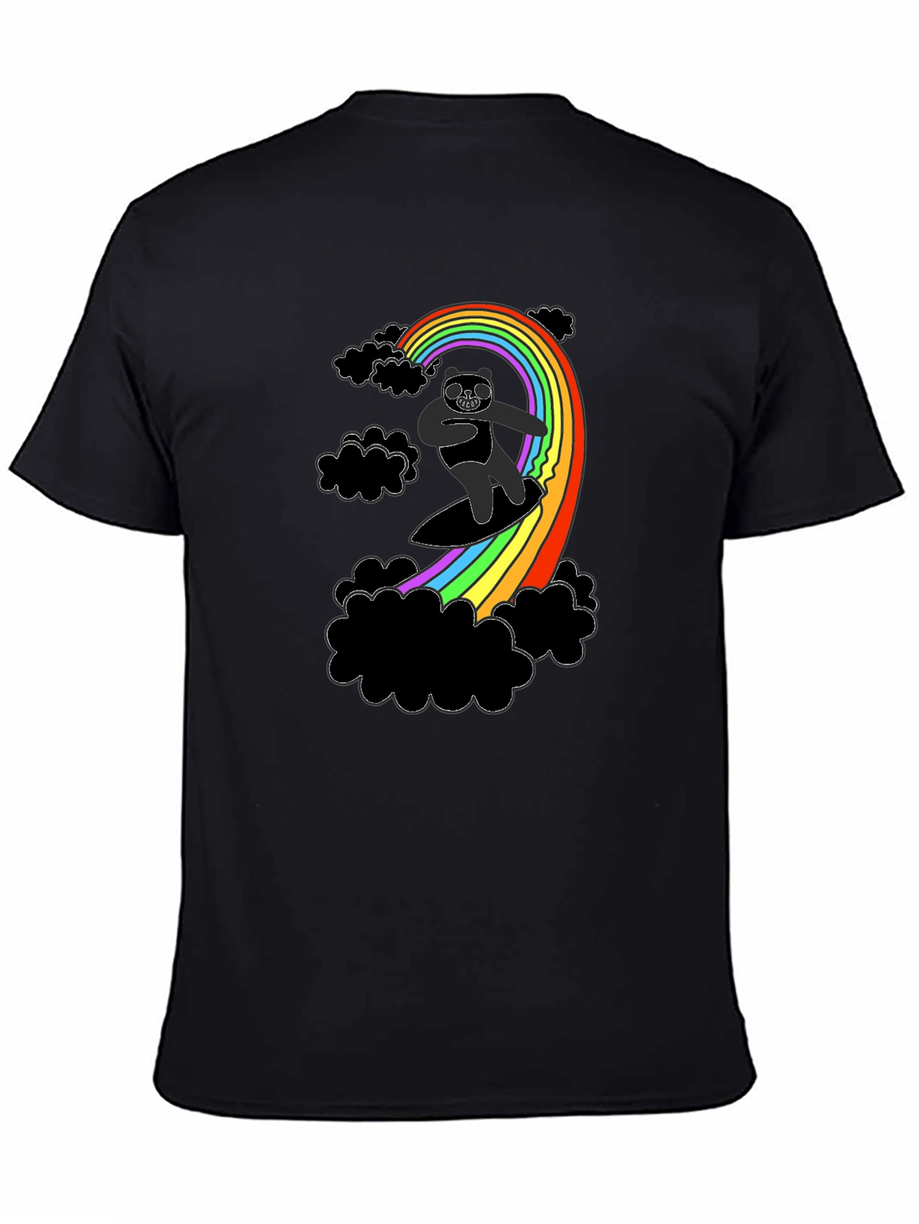 Rainbow Surfing Panda T-Shirt