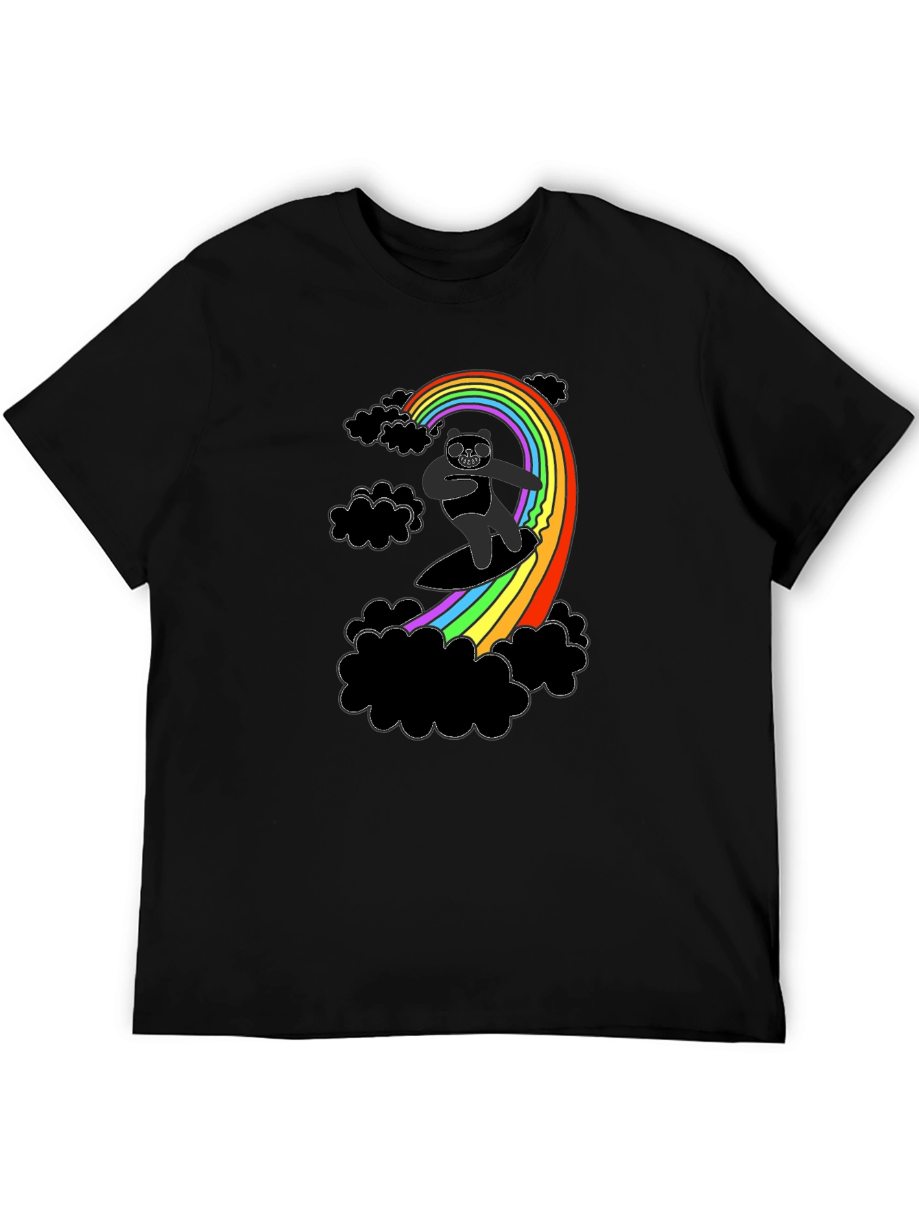 Rainbow Surfing Panda T-Shirt