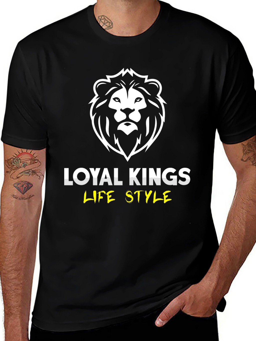 Loyal Kings Lion Graphic Print Black T-Shirt
