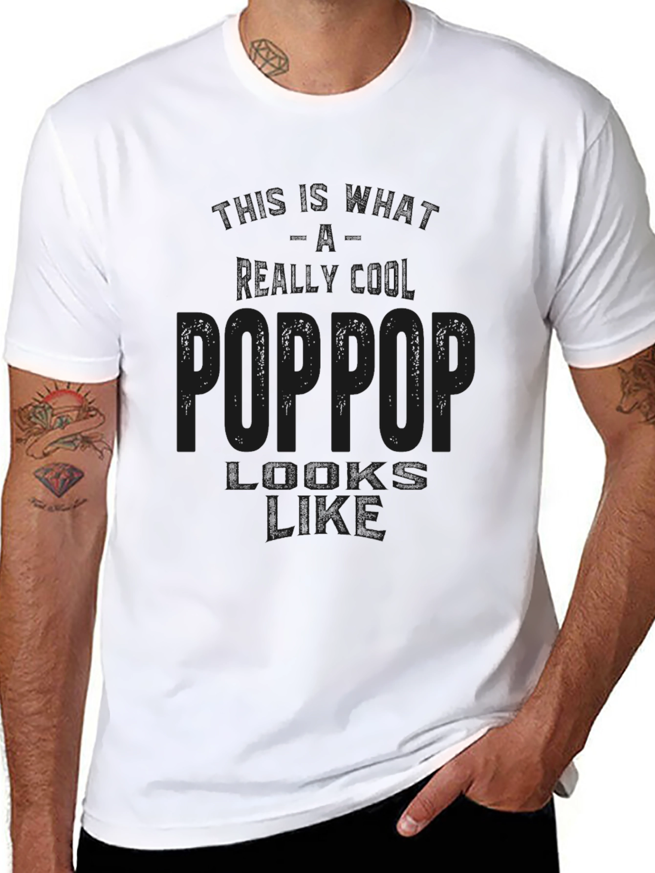 Poppop Definition Black T-Shirt Gift for Grandfather