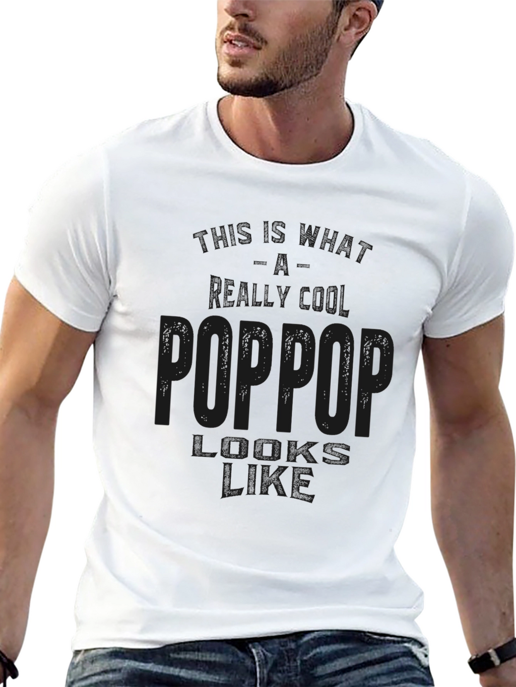 Poppop Definition Black T-Shirt Gift for Grandfather