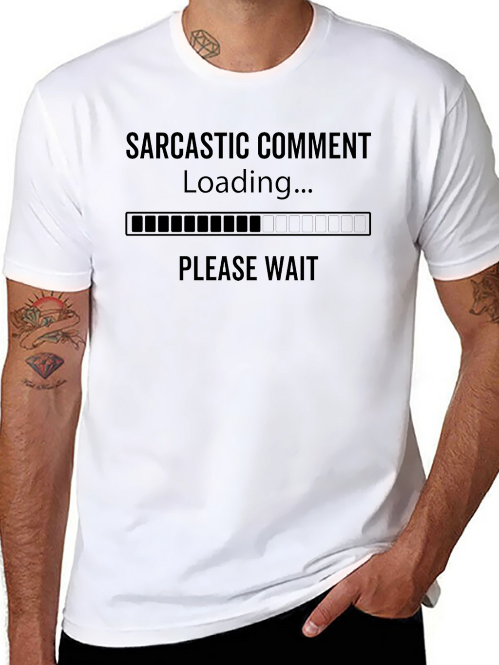 Sarcastic Comment Loading Black Graphic T-Shirt