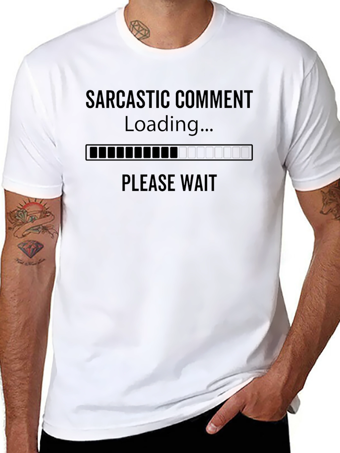 Sarcastic Comment Loading Black Graphic T-Shirt