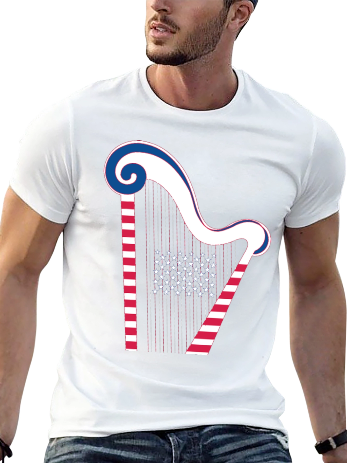 Patriotic Harp Graphic Tee