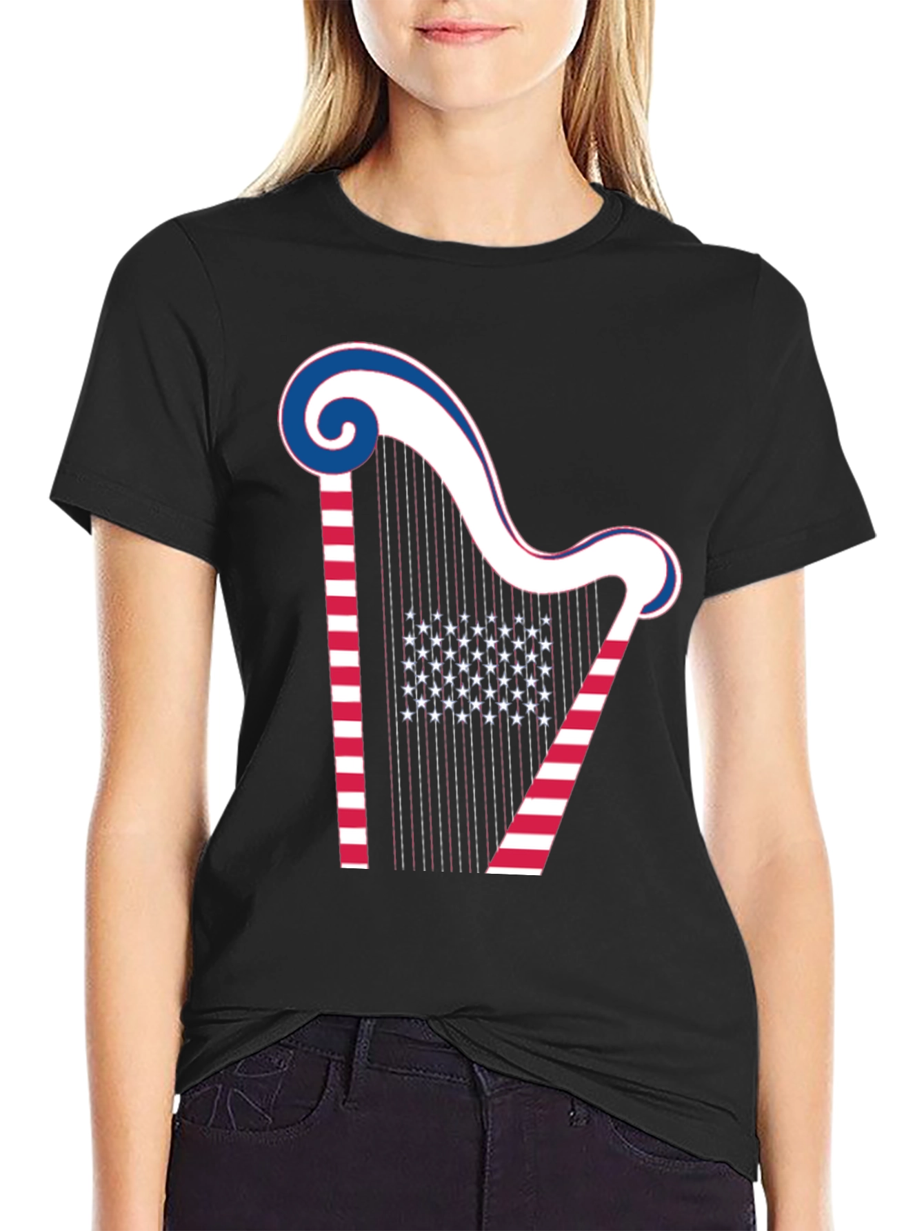 Patriotic Harp Graphic Tee