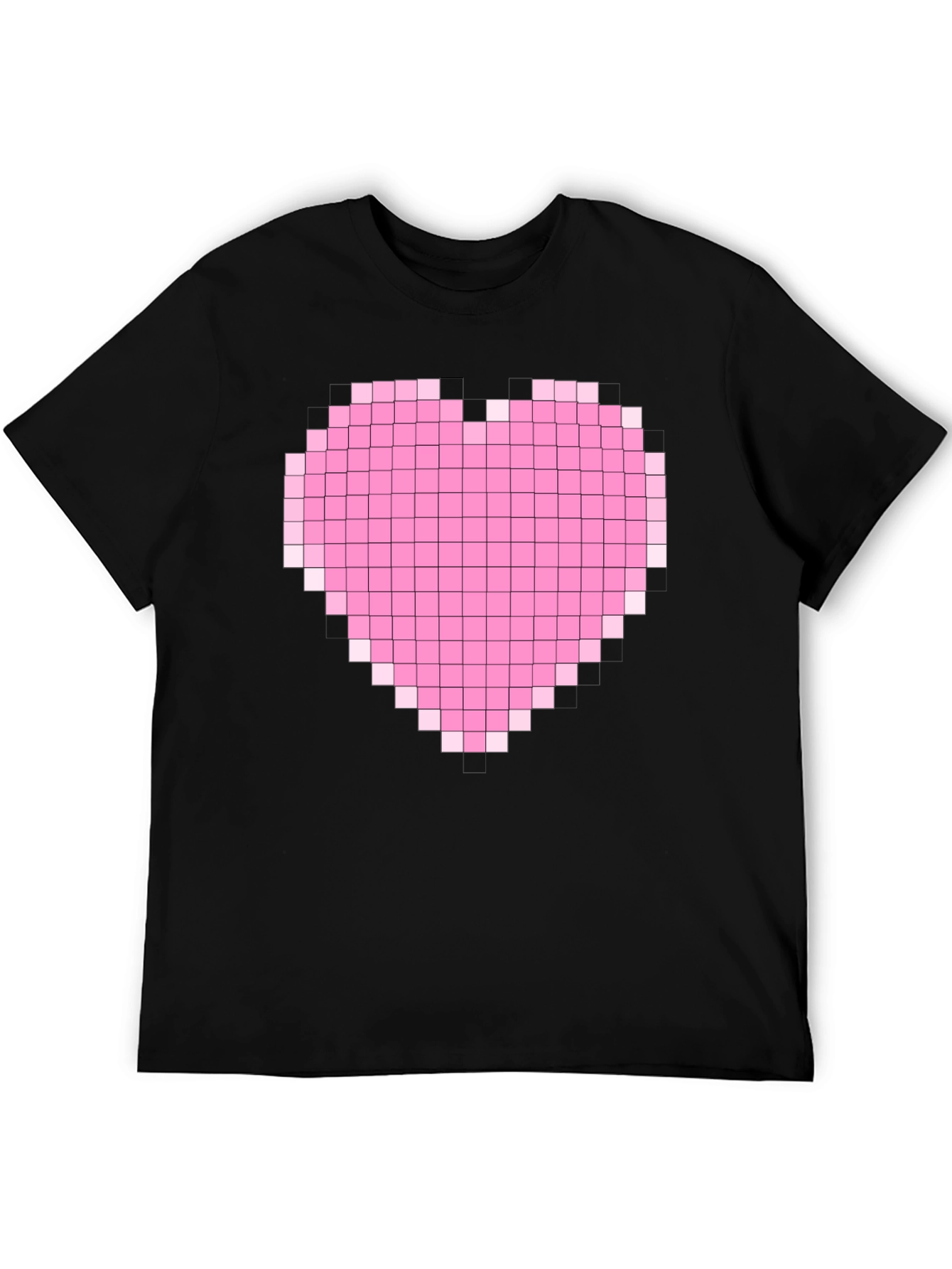 Pixel Heart Graphic Black T-Shirt