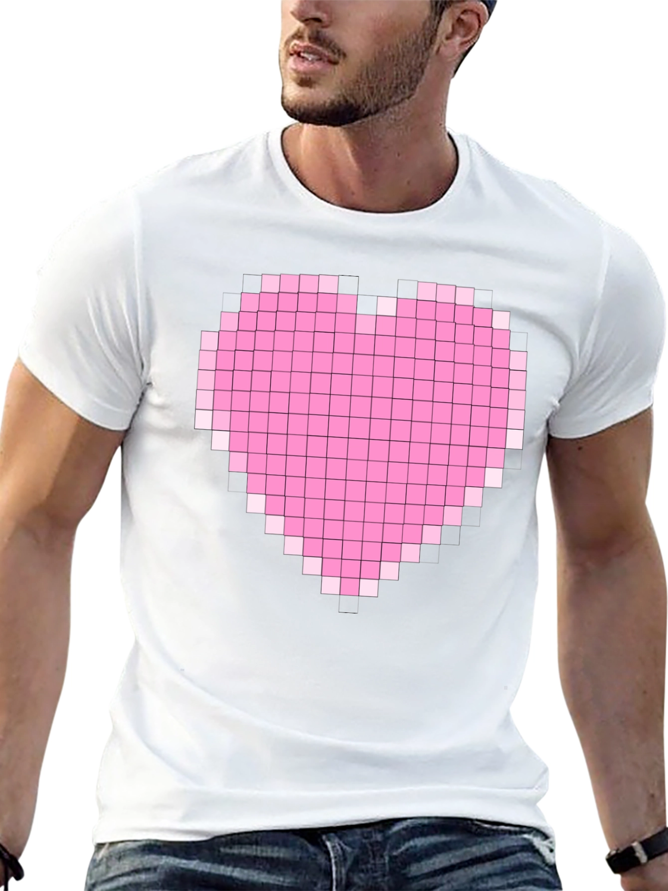 Pixel Heart Graphic Black T-Shirt