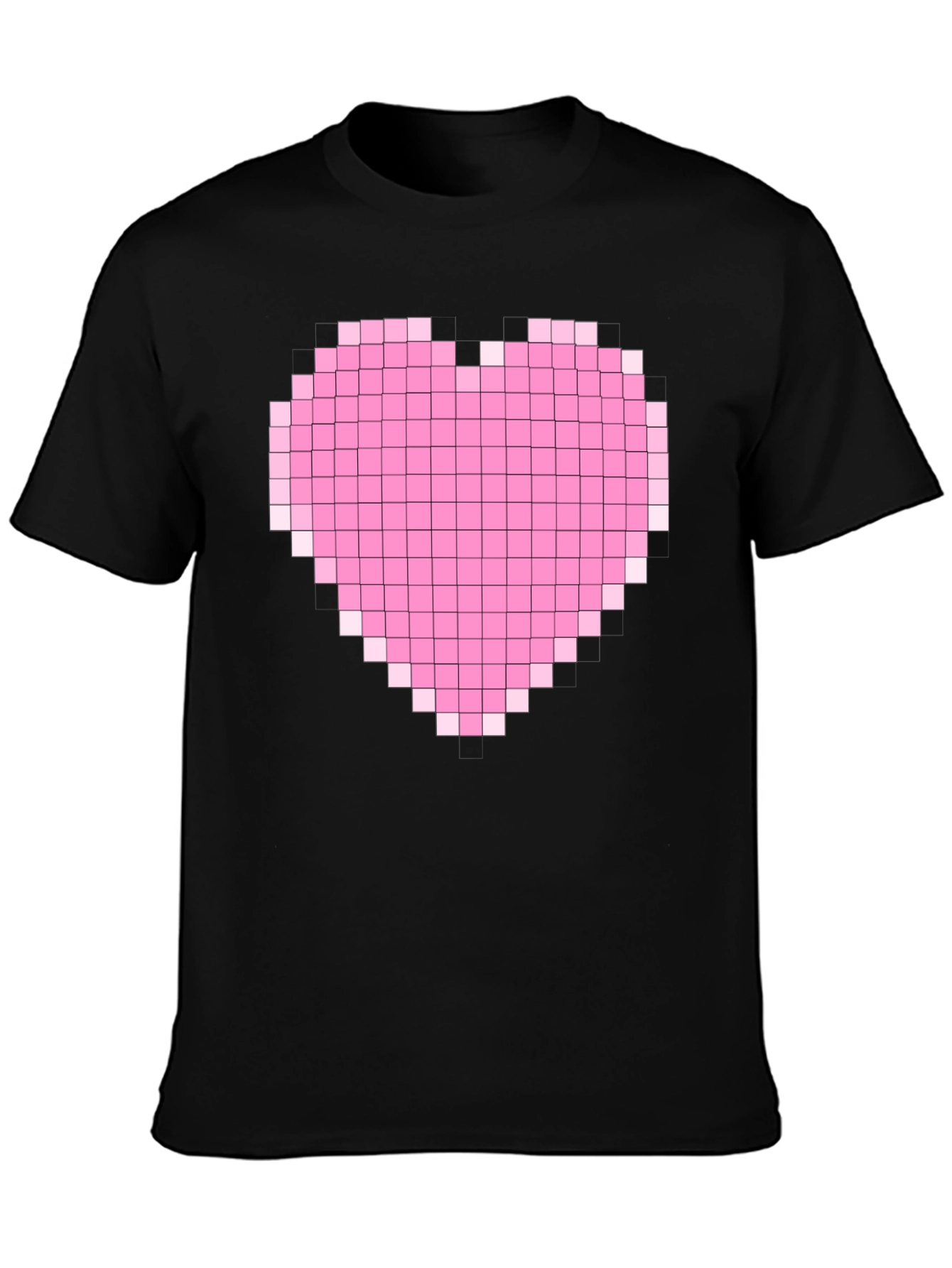 Pixel Heart Graphic Black T-Shirt