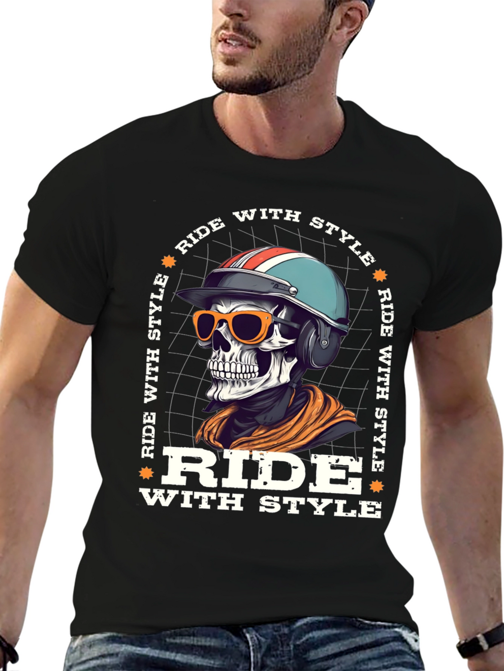 Ride With Style Skeleton Graphic Tee