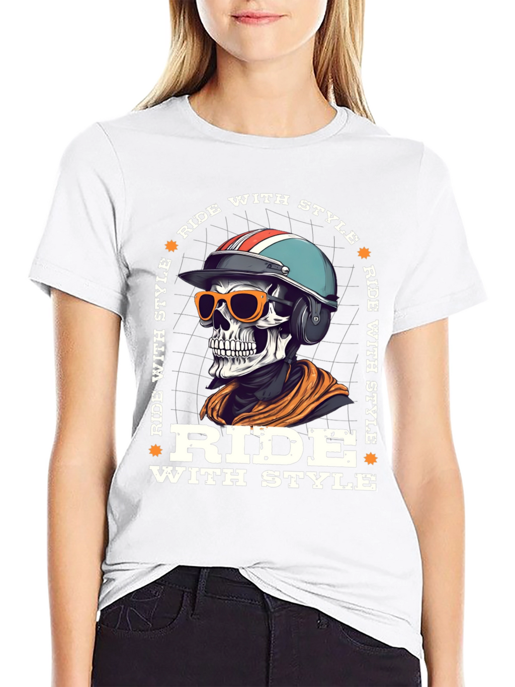 Ride With Style Skeleton Graphic Tee