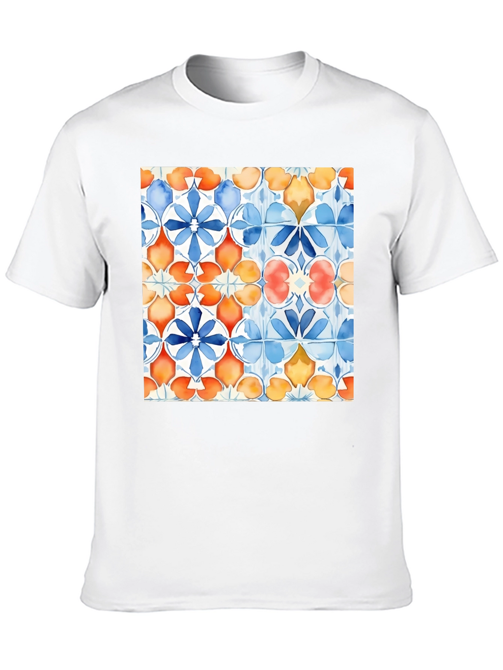 Azulejo Style Graphic Tee - Trendy Black T-Shirt