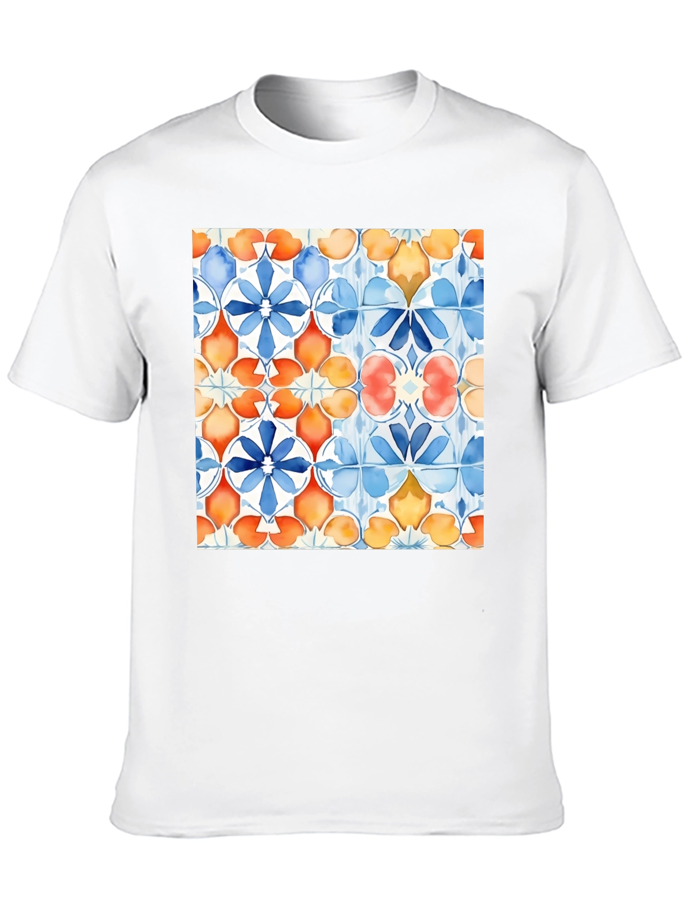 Azulejo Style Graphic Tee - Trendy Black T-Shirt