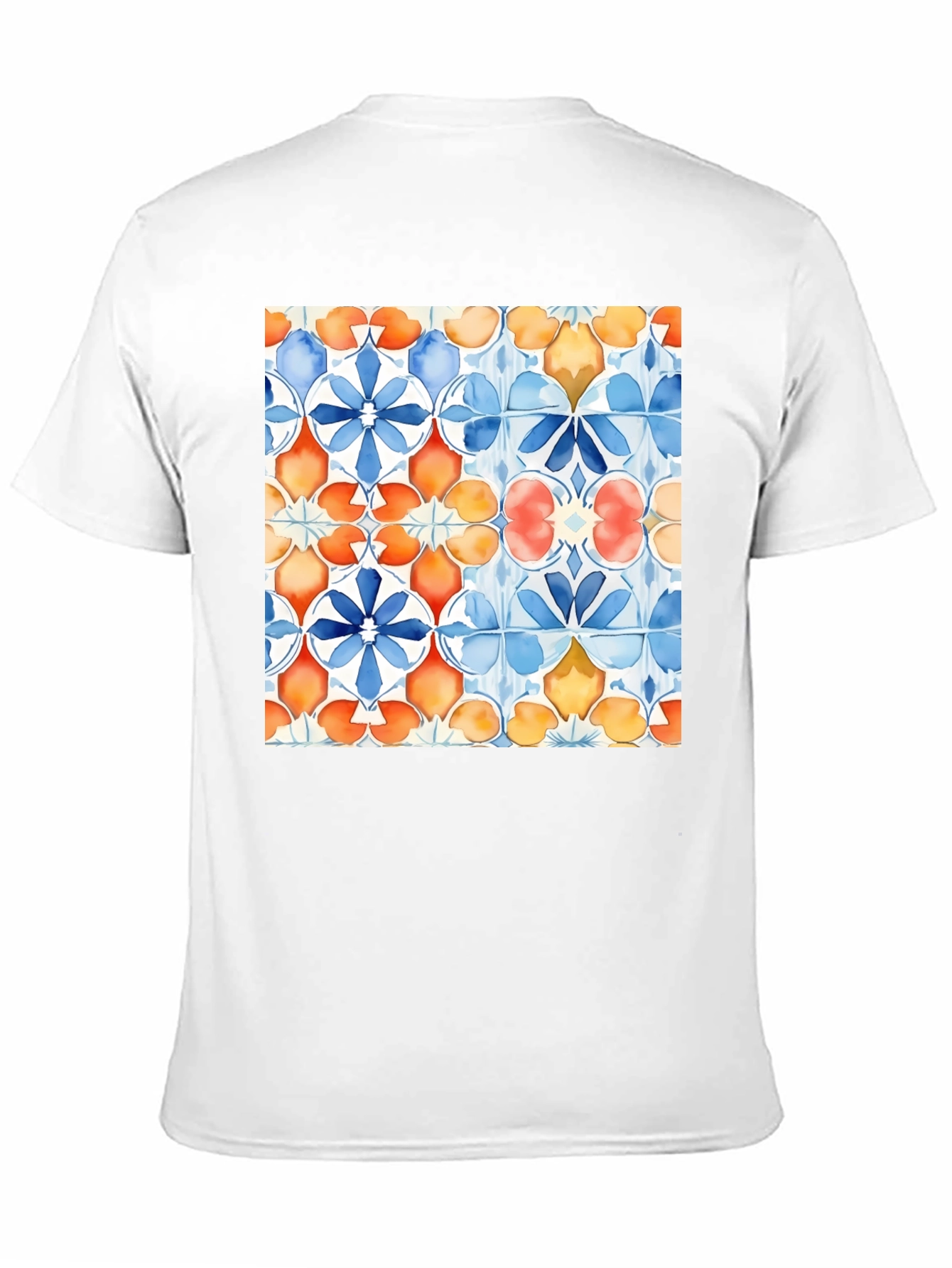 Azulejo Style Graphic Tee - Trendy Black T-Shirt