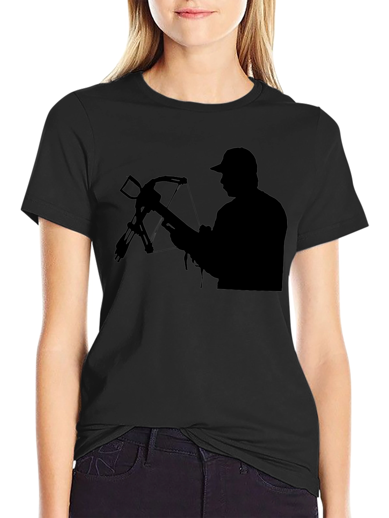 Hunter Crossbow Silhouette T-Shirt - Black Cotton