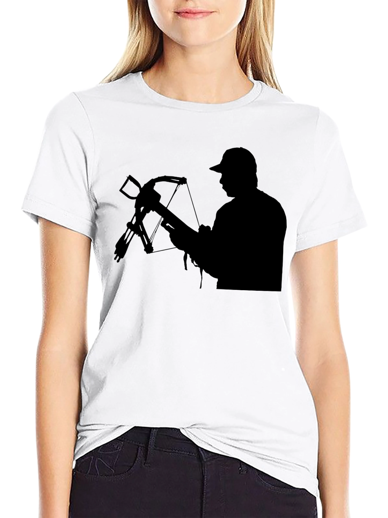 Hunter Crossbow Silhouette T-Shirt - Black Cotton