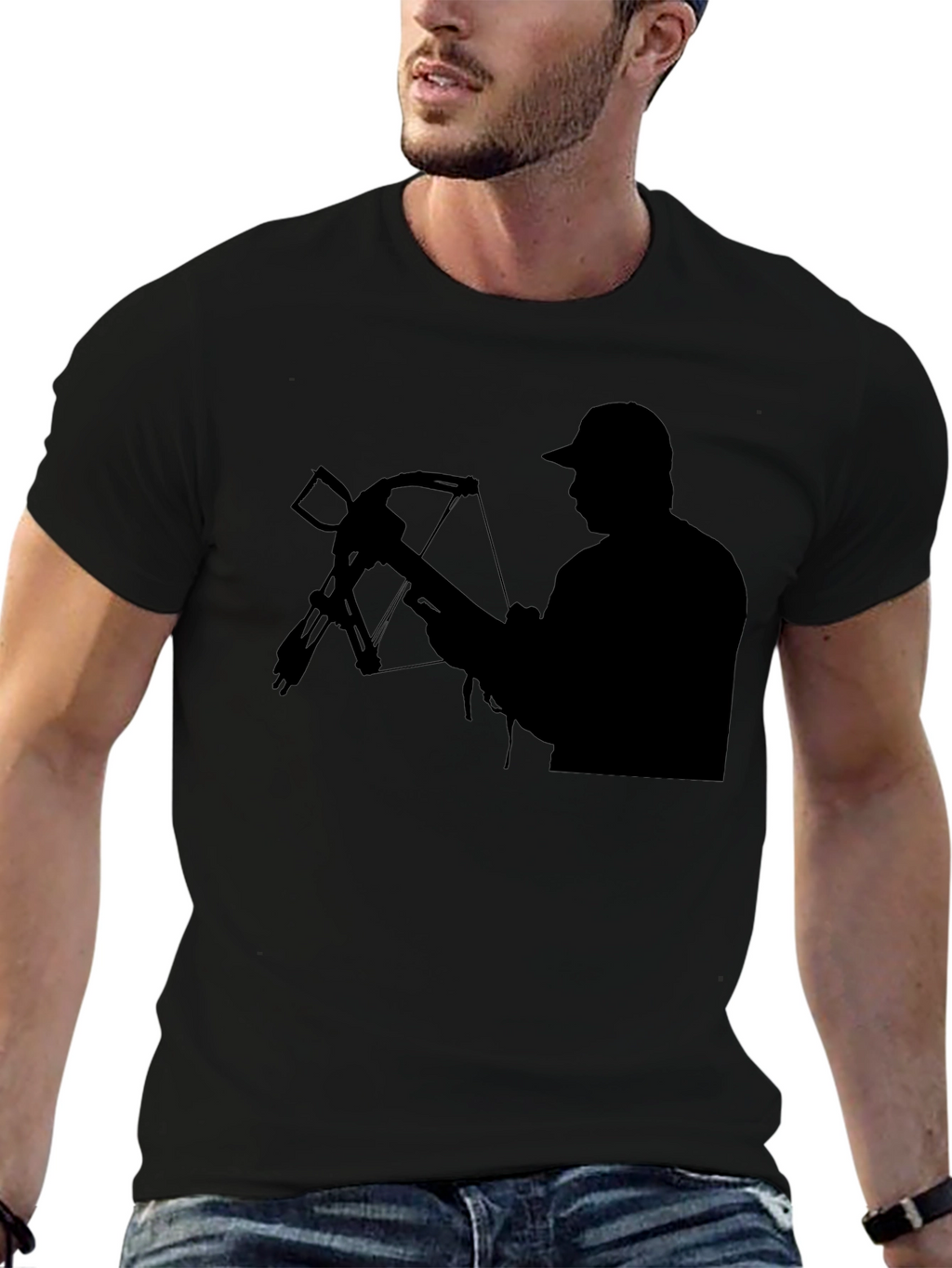Hunter Crossbow Silhouette T-Shirt - Black Cotton