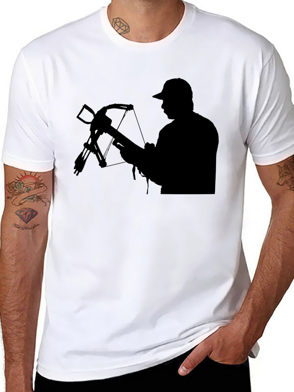 Hunter Crossbow Silhouette T-Shirt - Black Cotton