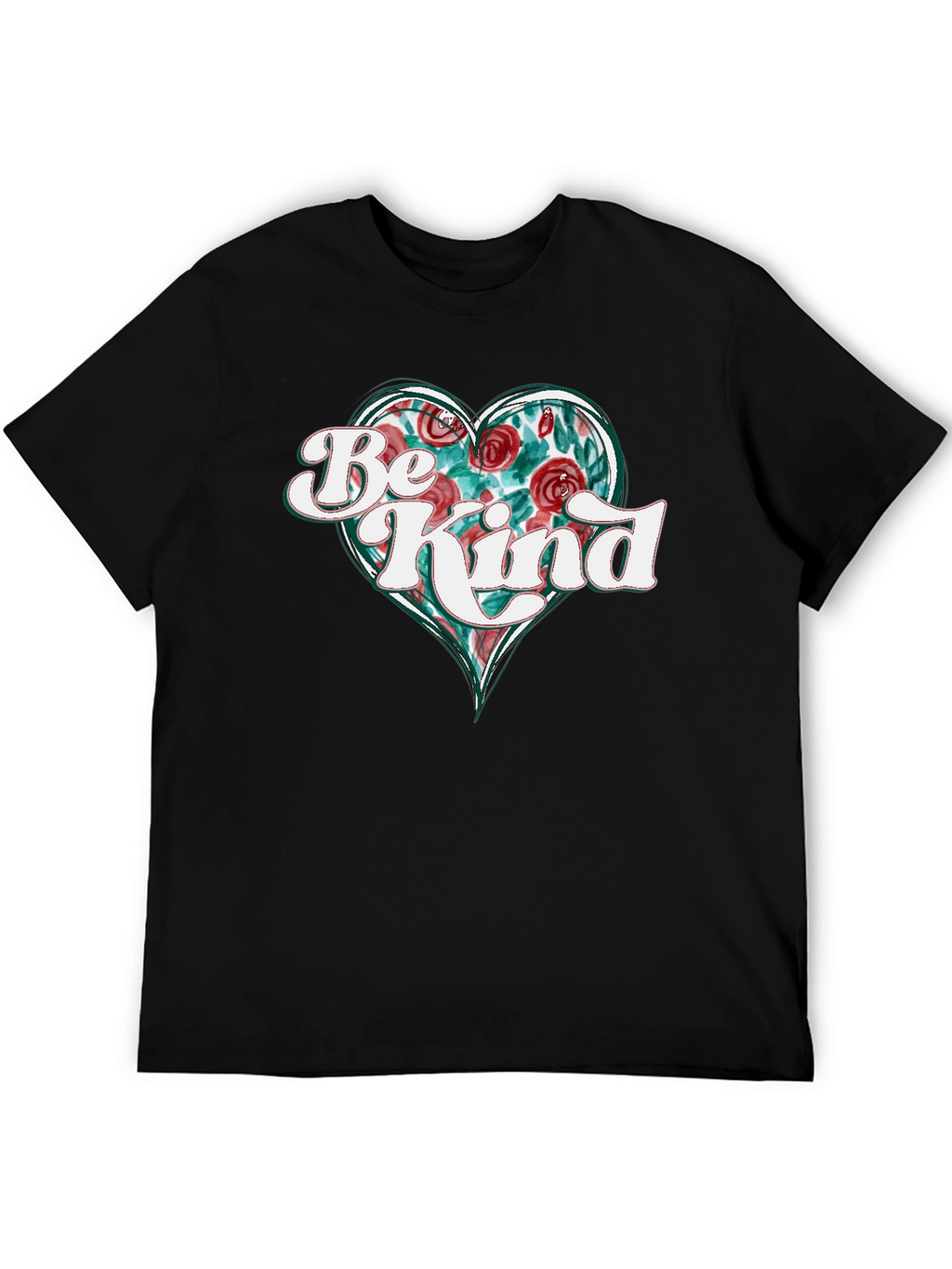 Be Kind Floral Heart Graphic T-Shirt