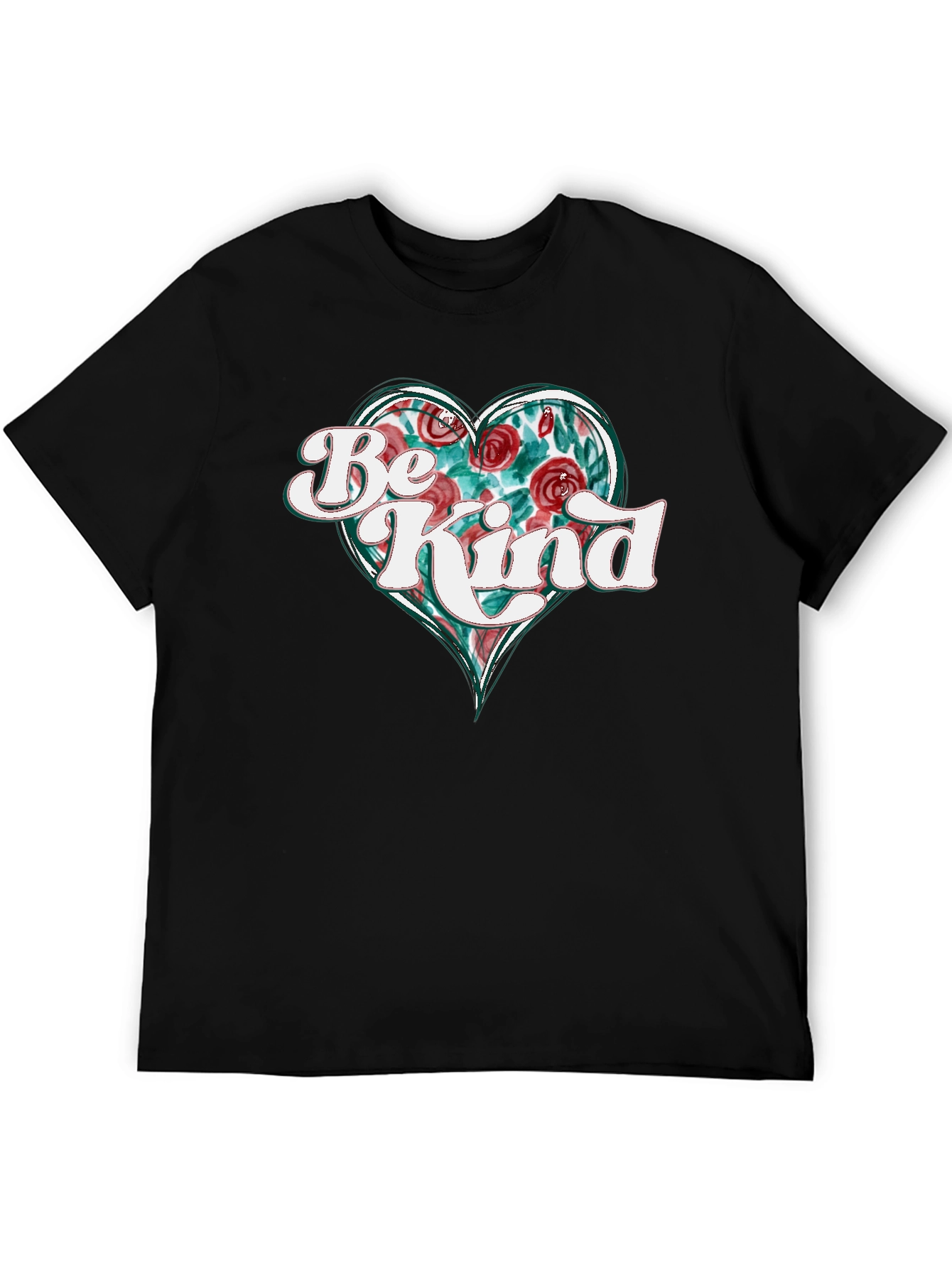 Be Kind Floral Heart Graphic T-Shirt