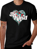 Be Kind Floral Heart Graphic T-Shirt