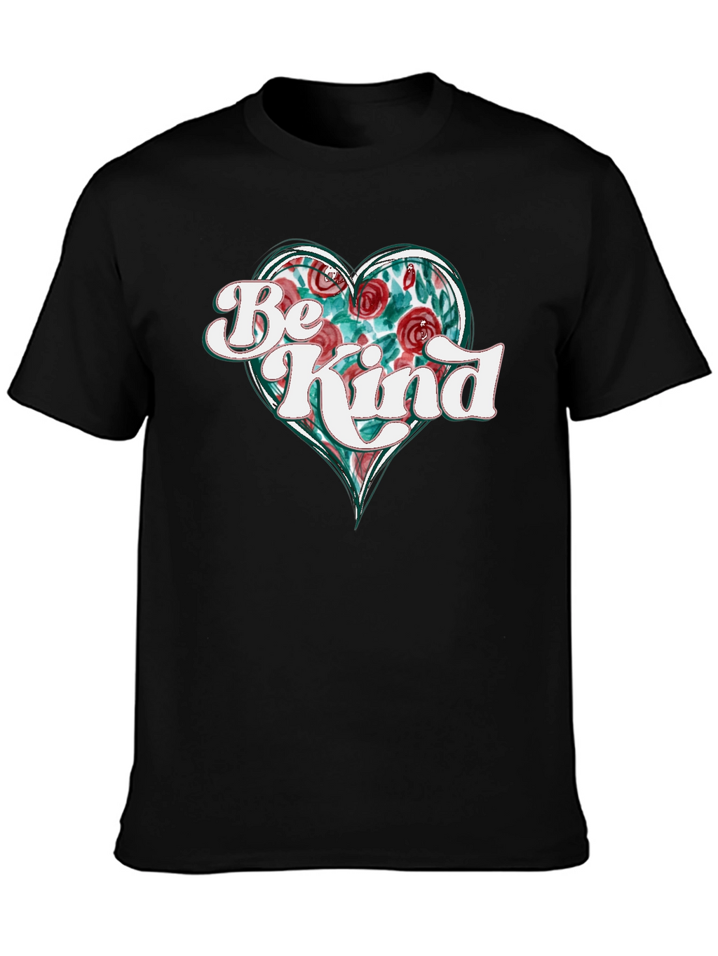 Be Kind Floral Heart Graphic T-Shirt