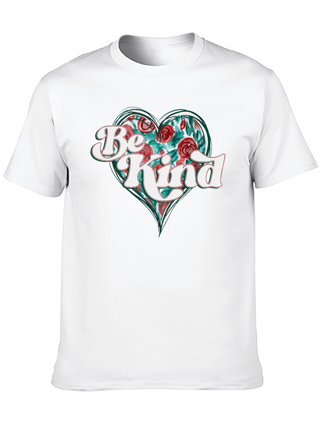Be Kind Floral Heart Graphic T-Shirt